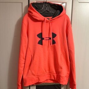 Under Armour Vibrant Coral Hoodie with Black Logo